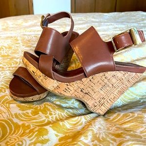 Calvin Klein Wedge sling backs, never worn, new without tags, size 7.5
